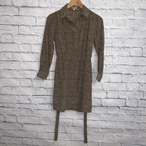 Animal Print Button Down Dress Piko 1988